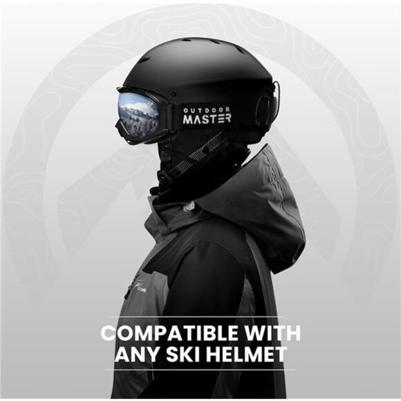 OTG ski goggles over glasses anti fog snow goggles UV protection adult youth ski - Picture 6 of 7